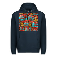 Navy back to school with apple seamless pattern Premium Hoodie - BundleAndBundleShop