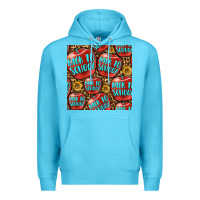 Ocean Blue back to school with apple seamless pattern Premium Hoodie - BundleAndBundleShop