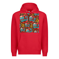 Red back to school with apple seamless pattern Premium Hoodie - BundleAndBundleShop
