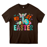 Chocolate Brown My 1st Easter Heavy Core Tee - CowhideDigitalArt
