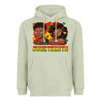 Matcha juneteenth with afro black kids Heavyweight Hoodie - texasbilliewilder