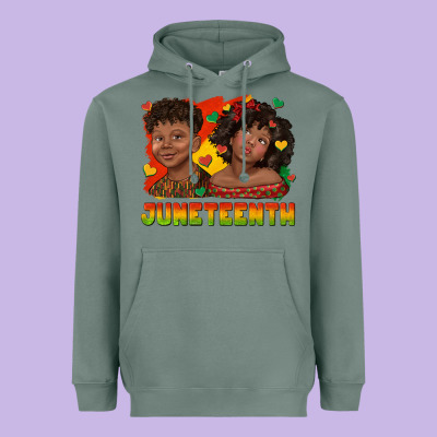 Heavyweight Hoodie juneteenth with afro black kids