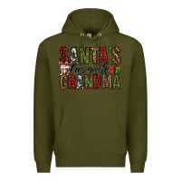 Army Green santa's favorite grandma Premium Hoodie - Jasminsmagicworld