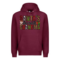 Burgundy santa's favorite grandma Premium Hoodie - Jasminsmagicworld