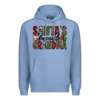 Colony Blue santa's favorite grandma Premium Hoodie - Jasminsmagicworld