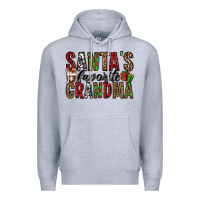Heather Grey santa's favorite grandma Premium Hoodie - Jasminsmagicworld