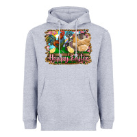 Heather Grey happy easter rooster chicken and chick Heavyweight Hoodie - RanaPortraitStore