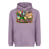 Lavender happy easter rooster chicken and chick Heavyweight Hoodie - RanaPortraitStore
