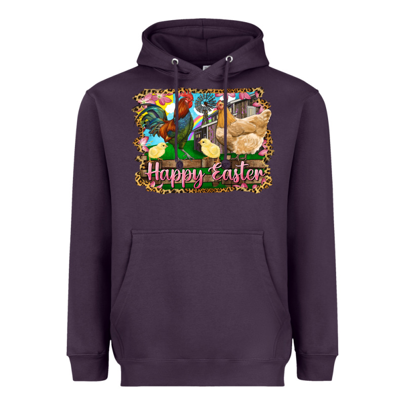 Happy Easter Rooster Chicken And Chick Heavyweight Hoodie by RanaPortraitStore | Teevron