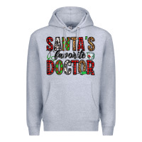 Heather Grey santa's favorite doctor Premium Hoodie - Jasminsmagicworld