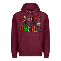 Burgundy santa's favorite doctor Premium Hoodie - Jasminsmagicworld