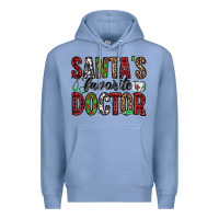 Colony Blue santa's favorite doctor Premium Hoodie - Jasminsmagicworld
