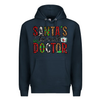Navy santa's favorite doctor Premium Hoodie - Jasminsmagicworld