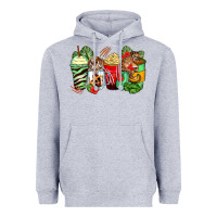 Heather Grey tiger coffee cups Heavyweight Hoodie - Zillion Design Studio