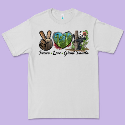 Peace Love Giant Panda Premium Tee Designed By Lillyallendesigns