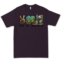 Plum Peace Love Giant Panda Premium Tee - LillyAllenDesigns