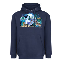Navy wolf coffee cups Heavyweight Hoodie - Zillion Design Studio