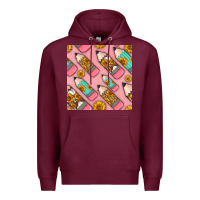 Burgundy western pencil seamless pattern Premium Hoodie - BundleAndBundleShop