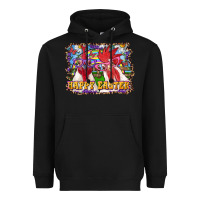 Black Happy Easter Roosters Heavyweight Hoodie - RanaPortraitStore