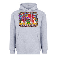Heather Grey Happy Easter Roosters Heavyweight Hoodie - RanaPortraitStore