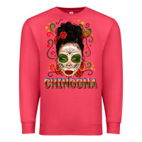 Cardinal Mexicana Skull Girl Messy Bun Premium Sweatshirt - texasbilliewilder