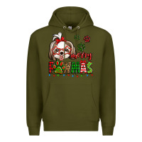 Army Green merry pawmas christmas shih tzu Premium Hoodie - Jasminsmagicworld