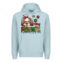 Blue Mist merry pawmas christmas shih tzu Premium Hoodie - Jasminsmagicworld