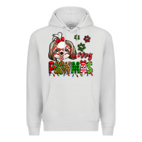 Dove Grey merry pawmas christmas shih tzu Premium Hoodie - Jasminsmagicworld