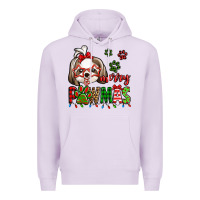 Lilac merry pawmas christmas shih tzu Premium Hoodie - Jasminsmagicworld