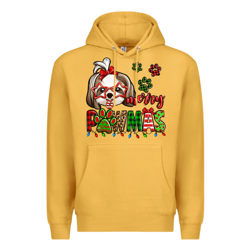 Merry Pawmas Christmas Shih Tzu Premium Hoodie by Jasminsmagicworld | Teevron