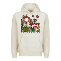 Oatmeal Heather merry pawmas christmas shih tzu Premium Hoodie - Jasminsmagicworld