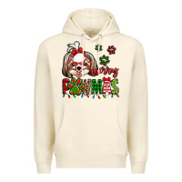 Sandshell merry pawmas christmas shih tzu Premium Hoodie - Jasminsmagicworld