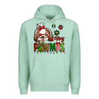 Seafoam merry pawmas christmas shih tzu Premium Hoodie - Jasminsmagicworld