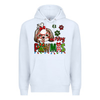 White merry pawmas christmas shih tzu Premium Hoodie - Jasminsmagicworld
