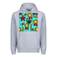 Heather Grey graduation seamless pattern Premium Hoodie - BundleAndBundleShop