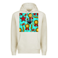 Oatmeal Heather graduation seamless pattern Premium Hoodie - BundleAndBundleShop