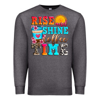 Charcoal Heather rise and shine coffee time Premium Sweatshirt - Zillion Design Studio