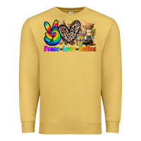 Antique Gold peace love  coffee Premium Sweatshirt - Zillion Design Studio