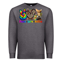 Charcoal Heather peace love  coffee Premium Sweatshirt - Zillion Design Studio