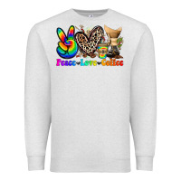 Oatmeal Heather peace love  coffee Premium Sweatshirt - Zillion Design Studio