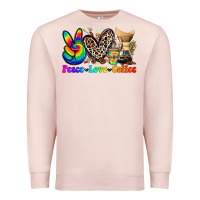 Pale Pink peace love  coffee Premium Sweatshirt - Zillion Design Studio