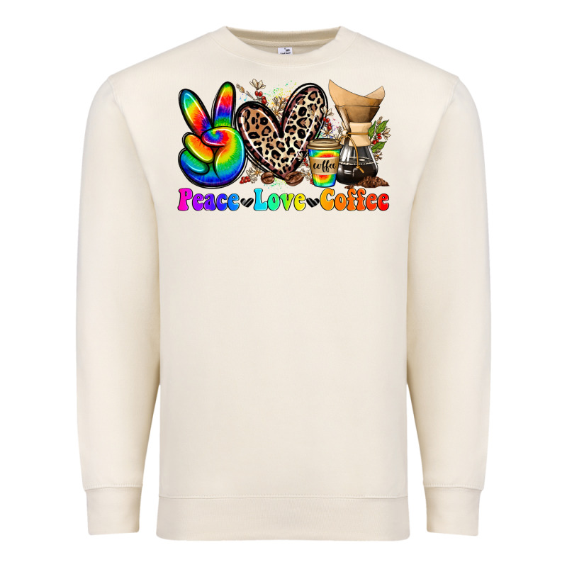 Peace Love  Coffee Premium Sweatshirt by Zillion Design Studio | Teevron