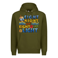 Army Green eight night and eight light for hanukkah Premium Hoodie - AdoDesignShop