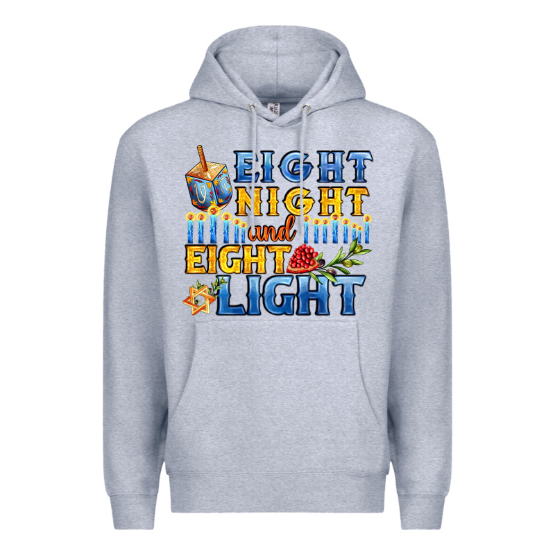 Eight Night And Eight Light For Hanukkah Premium Hoodie by AdoDesignShop | Teevron