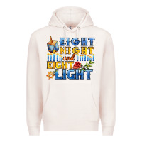 Pale Pink eight night and eight light for hanukkah Premium Hoodie - AdoDesignShop