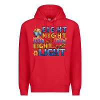 Red eight night and eight light for hanukkah Premium Hoodie - AdoDesignShop