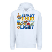 White eight night and eight light for hanukkah Premium Hoodie - AdoDesignShop