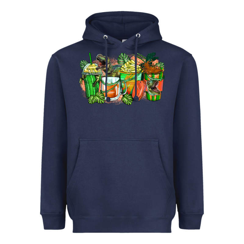 T Rex Coffee Cups Heavyweight Hoodie by Zillion Design Studio | Teevron