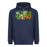 Navy t rex coffee cups Heavyweight Hoodie - Zillion Design Studio