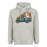 Moon Dust Happy Easter Truck with Bunny Eggs And Carrot Heavyweight Hoodie - RanaPortraitStore